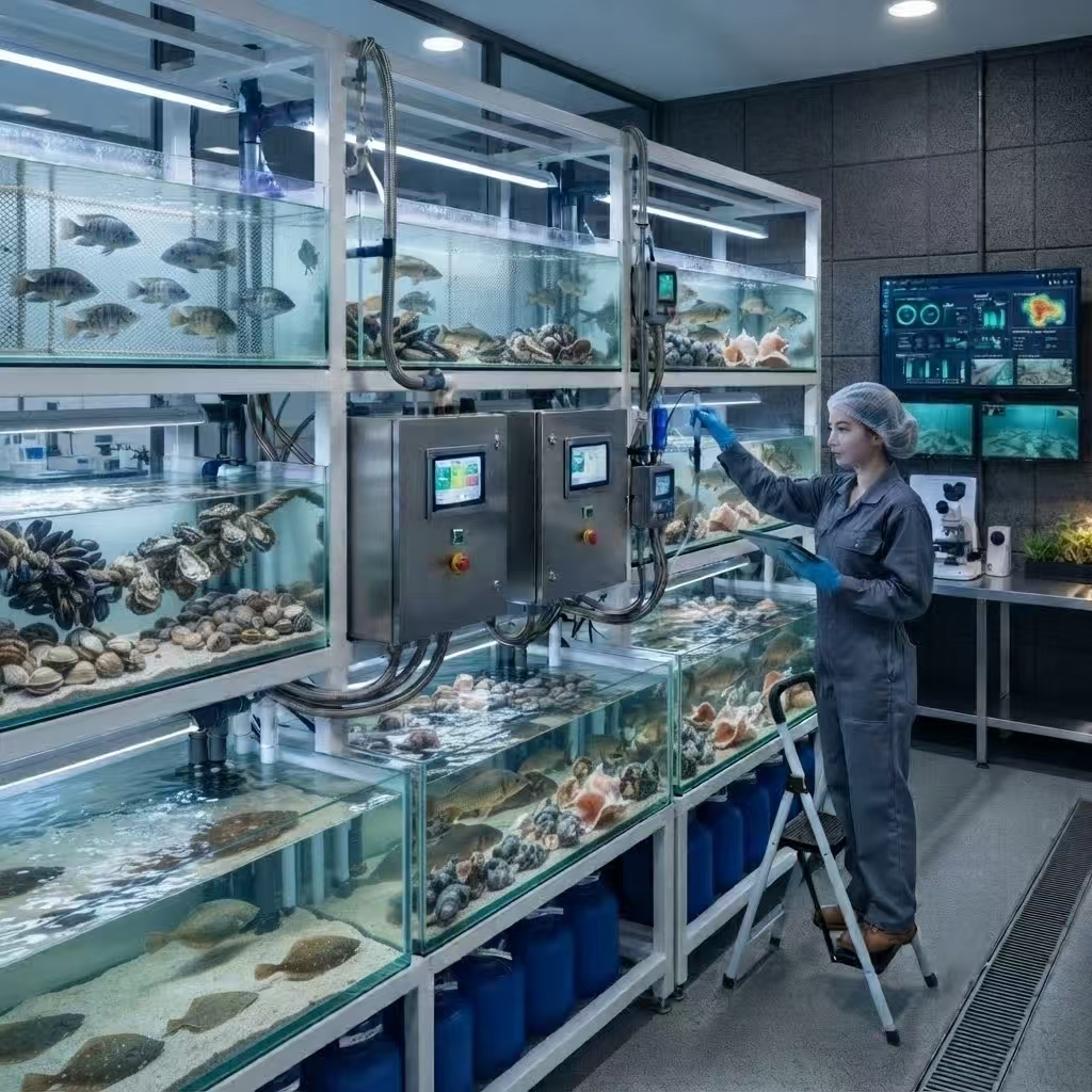 Terrestrial Seafood Aquaculture PVT (Photovoltaic & Photothermal) Smart Farming Container